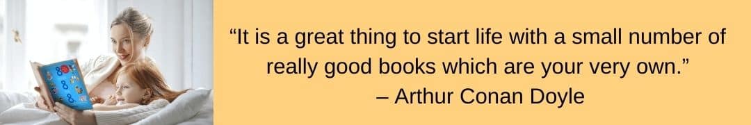 Inspirational reading quote by Arthur Conan Doyle. Click to view book in image