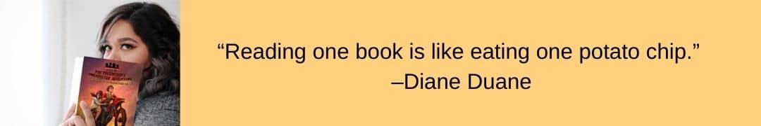 Reading Quote By Diane Duane-Click to view book in image